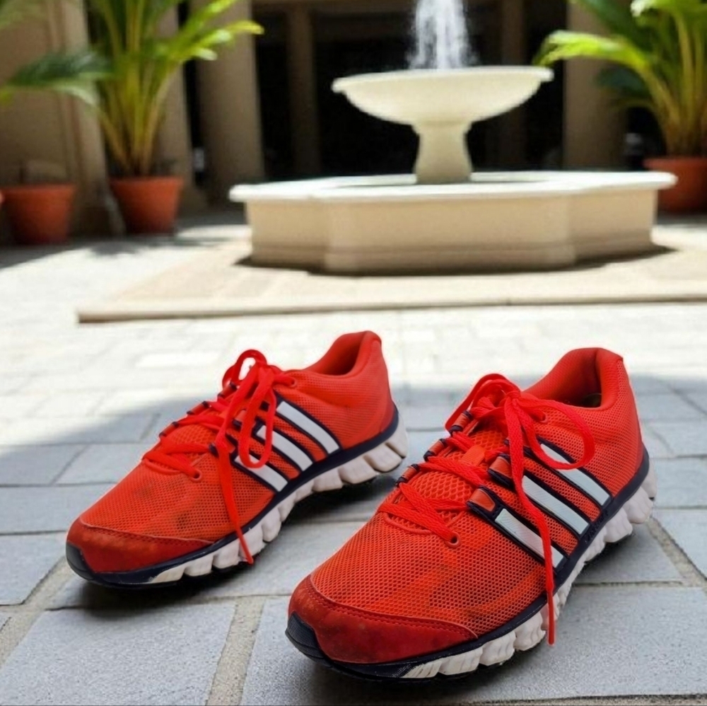 Adidas Sz 7 Adiaprene Red/Orange and White Beach Sneakers